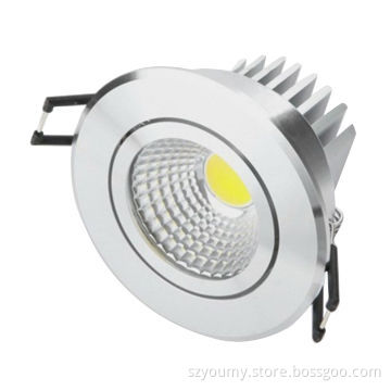 New 5x1W COB Recessed Downlight, silver aluminum with driver/warm white/CE, RoHS Directive-compliant